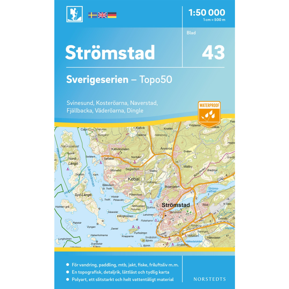 43 Strömstad Sverigeserien Topo50 : Skala 1:50 000 NORSTEDTS