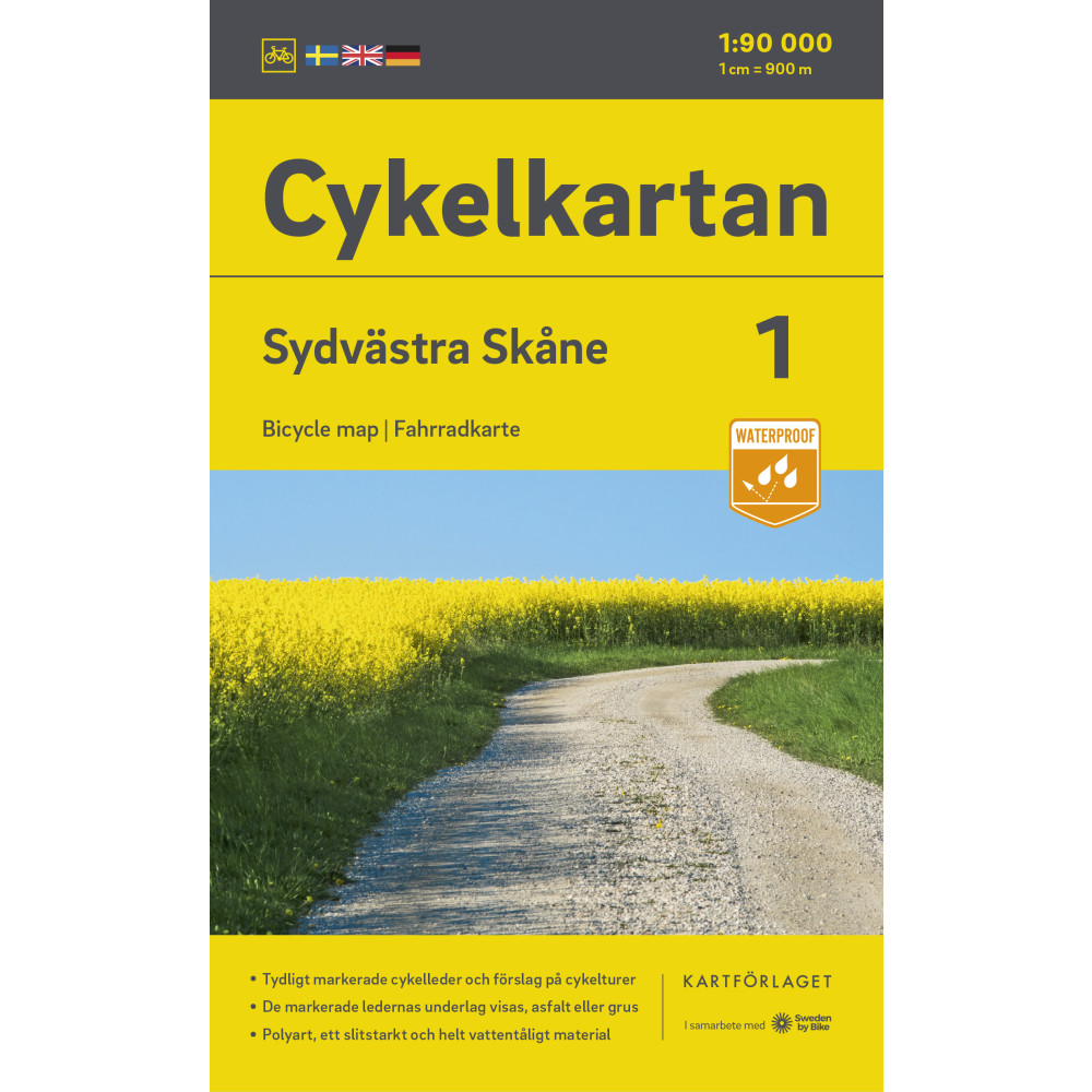 Cykelkartan Blad 1 Sydvästra Skåne 2023-2025 Kartförlaget
