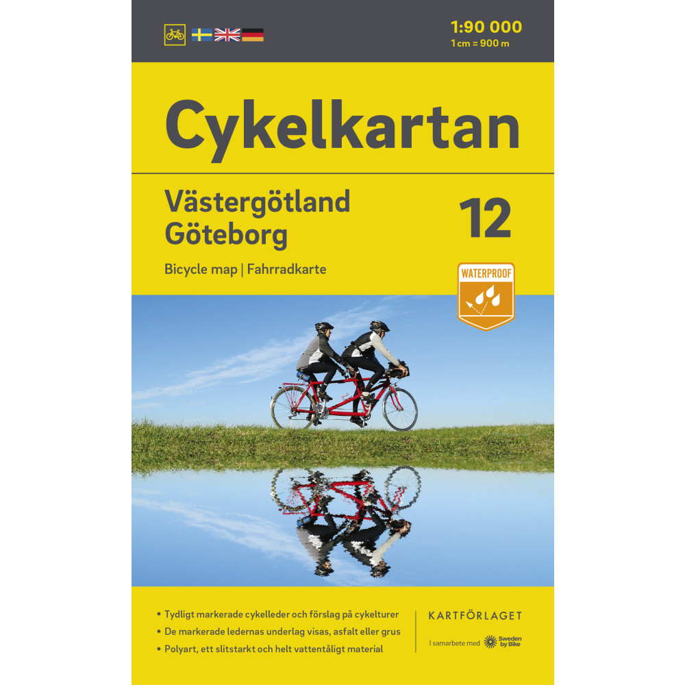 Cykelkartan Blad 12 Västergötland/Göteborg 2023-2025 Kartförlaget