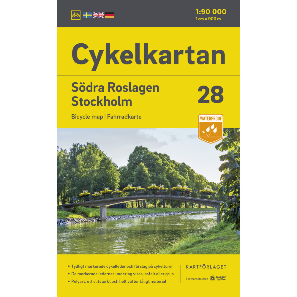 Cykelkartan Blad 28 S:a Roslagen/Stockholm 2023-2025 Kartförlaget