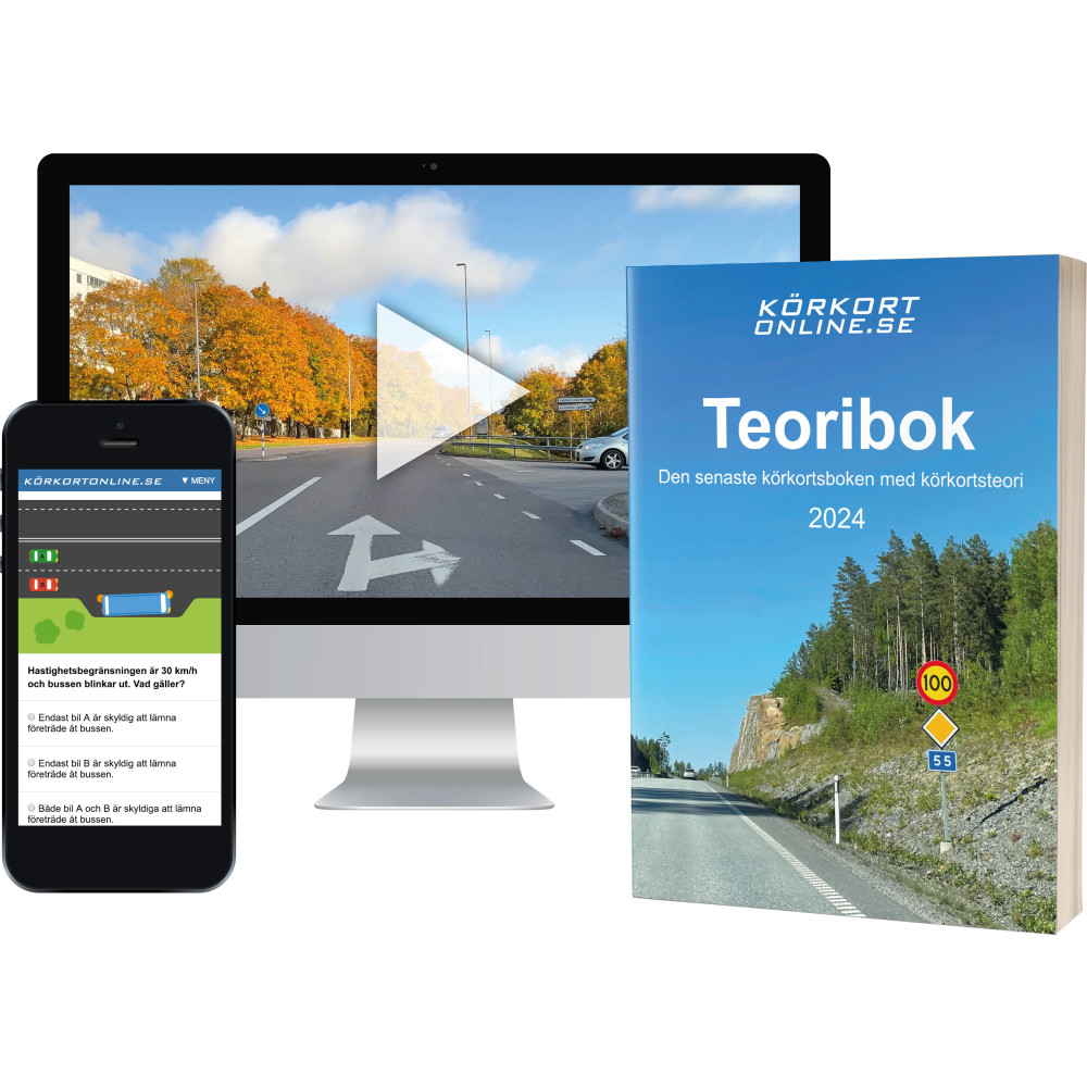 Teoribok 2024 + övningsprov online för B-körkort (häftad) Hagberg Media AB