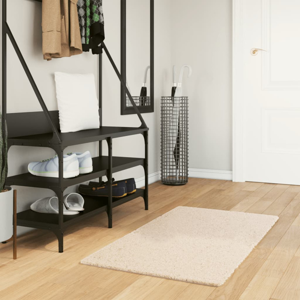 Mjuk matta HUARTE med kort lugg tvättbar beige 60x110 cm