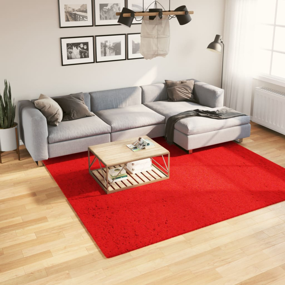 Mjuk matta HUARTE med kort lugg tvättbar röd 240x240 cm