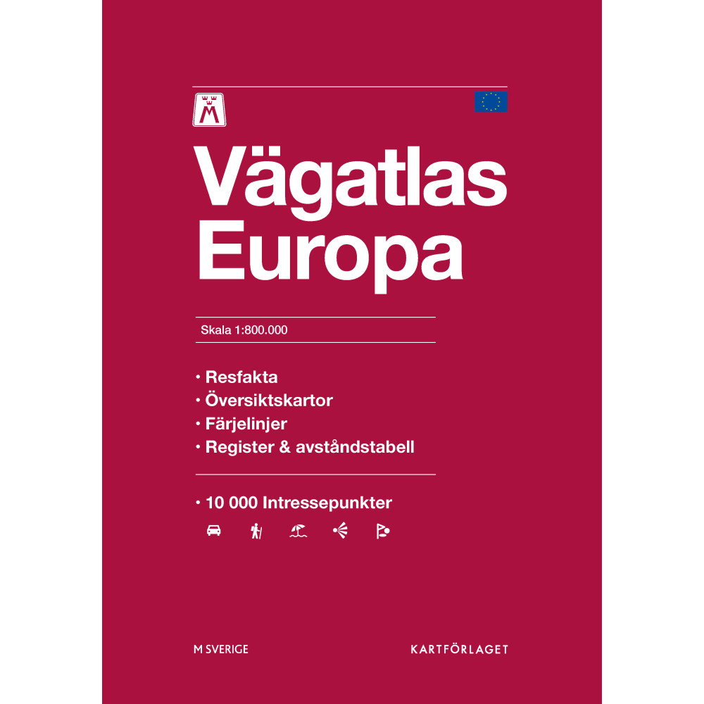 M Vägatlas Europa Skala 1:800 000 (bok, flexband) Kartförlaget