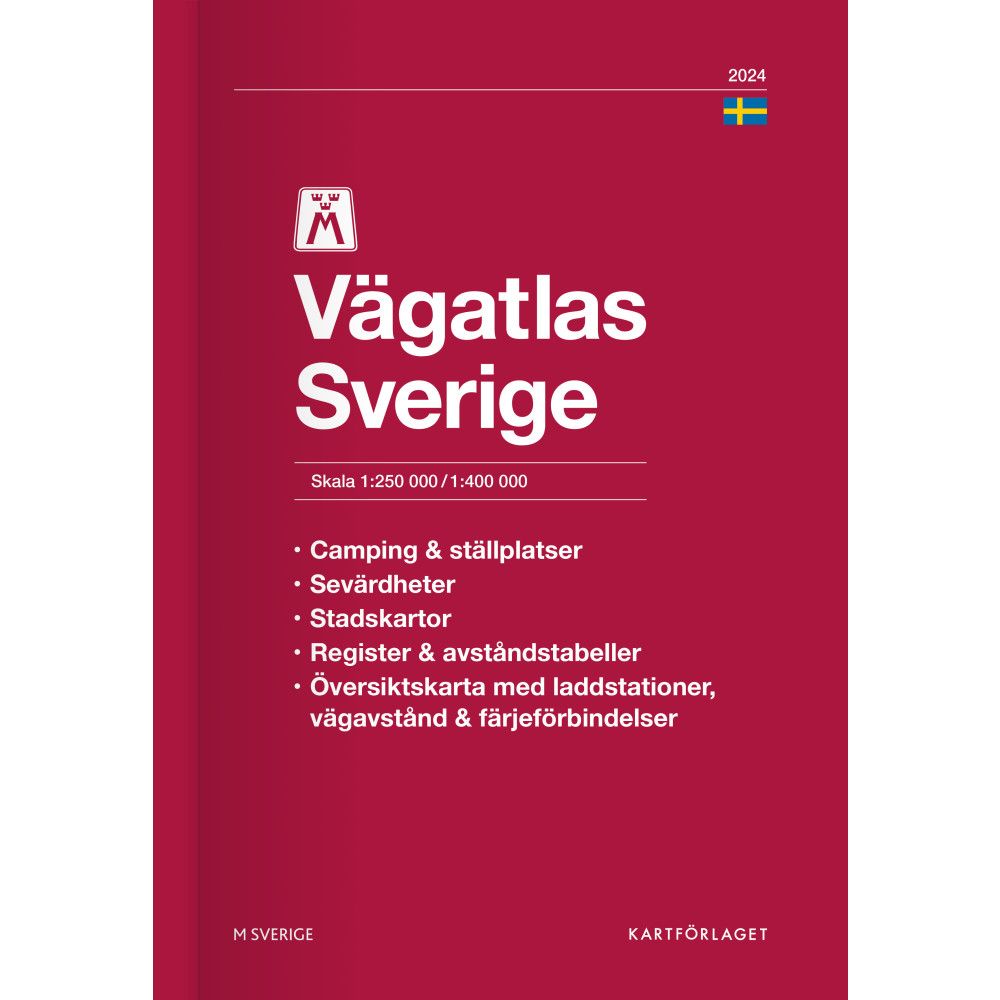 M Vägatlas Sverige 2024 (bok, flexband) Kartförlaget