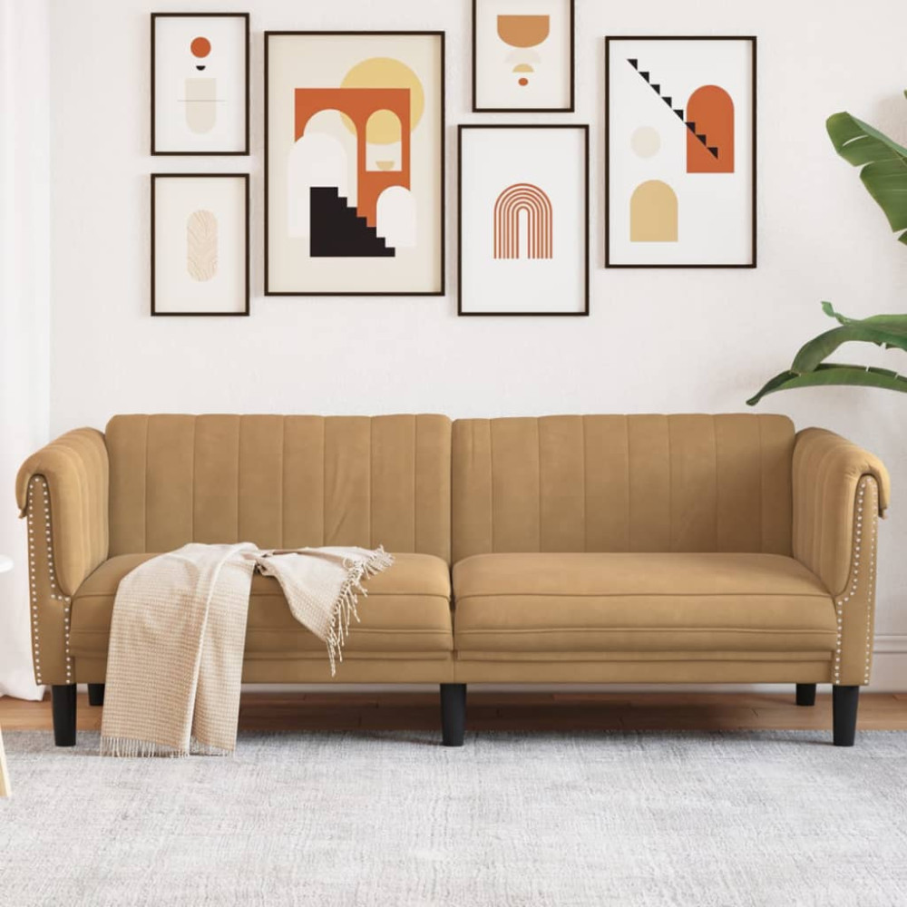 Soffa 3-sits brun konstmocka