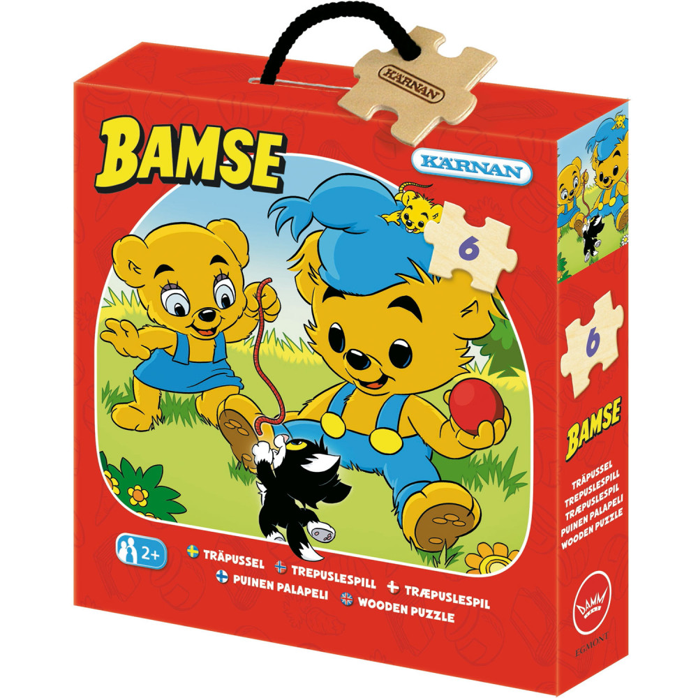 Askpussel trä Bamse 6 bit Kärnan