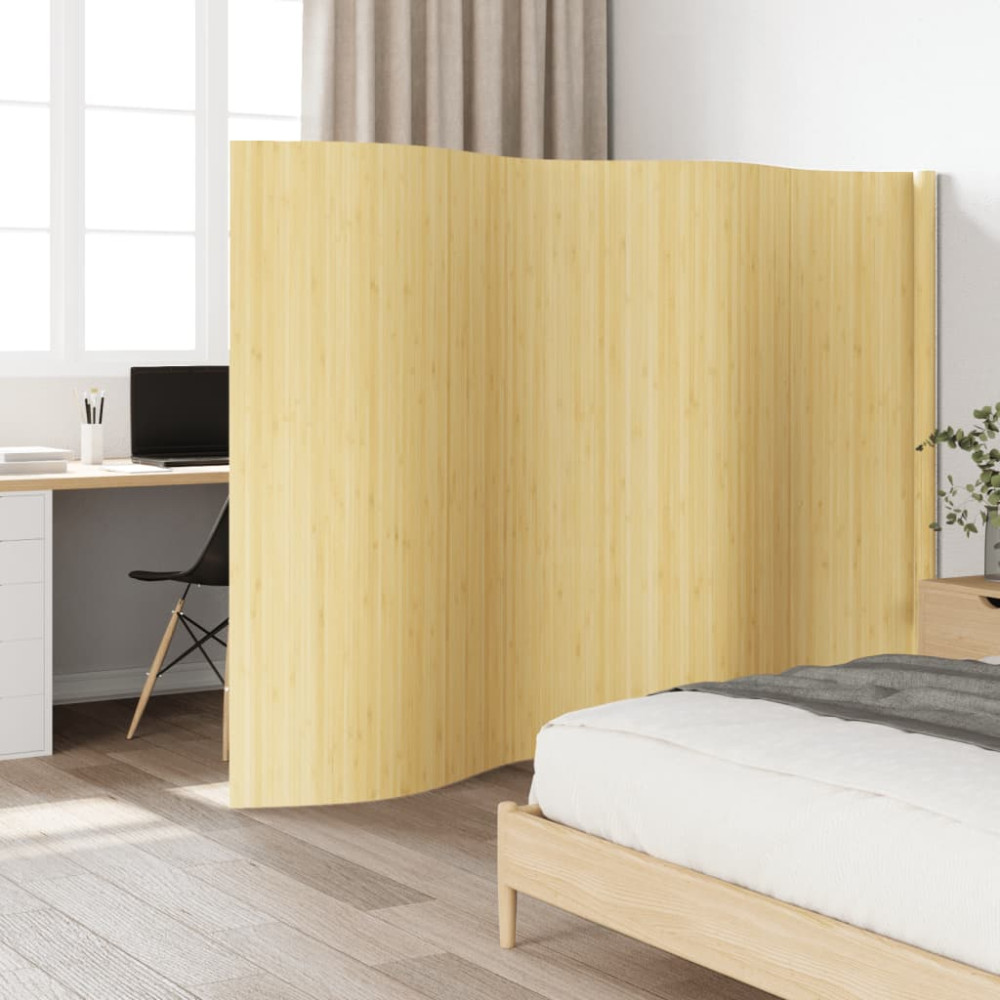 Rumsavdelare ljus naturlig bredd 400 cm höjd 165 cm bambu