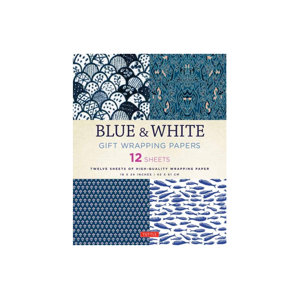 Blue & White Gift Wrapping Papers - 12 Sheets (häftad, english) Tuttle Publishing