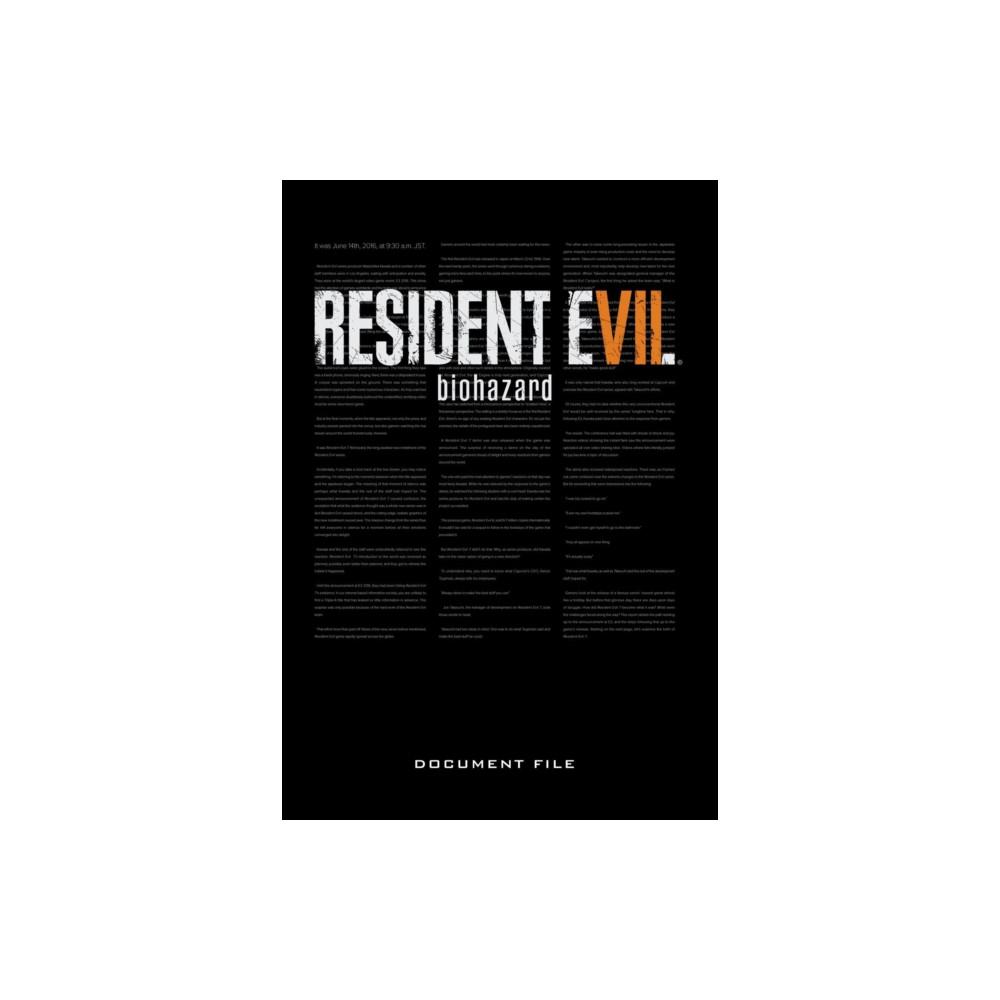 Resident Evil 7: Biohazard Document File (inbunden, english) Dark Horse Comics,U.S.