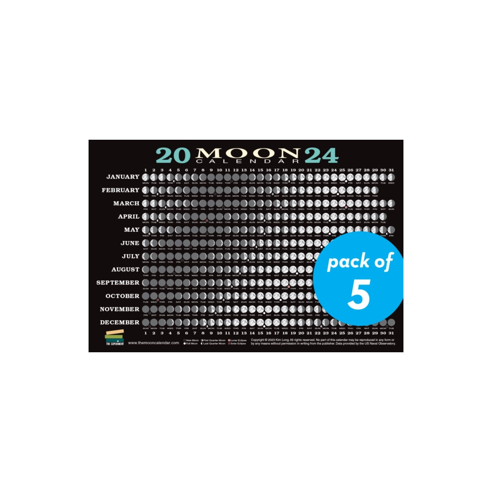 2024 Moon Calendar Card (5 pack) (häftad, english) The  Experiment LLC