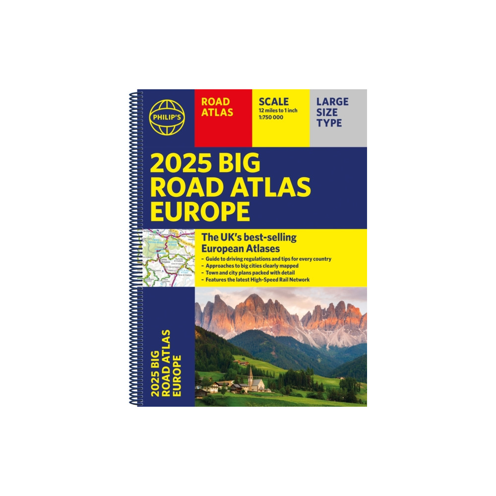 2025 Philip's Big Road Atlas of Europe (bok, spiral, english) Octopus publishing group