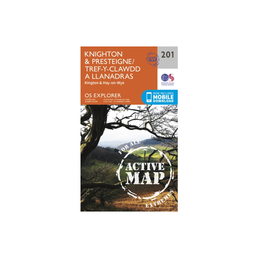 Knighton and Presteigne Tref-y-Clawdd a Dyffryn Elan Ordnance Survey