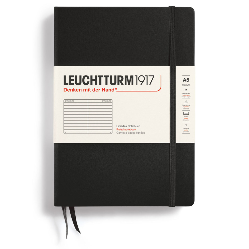 LT NOTEBOOK A5 Hard Ruled Black Leuchtturm1917