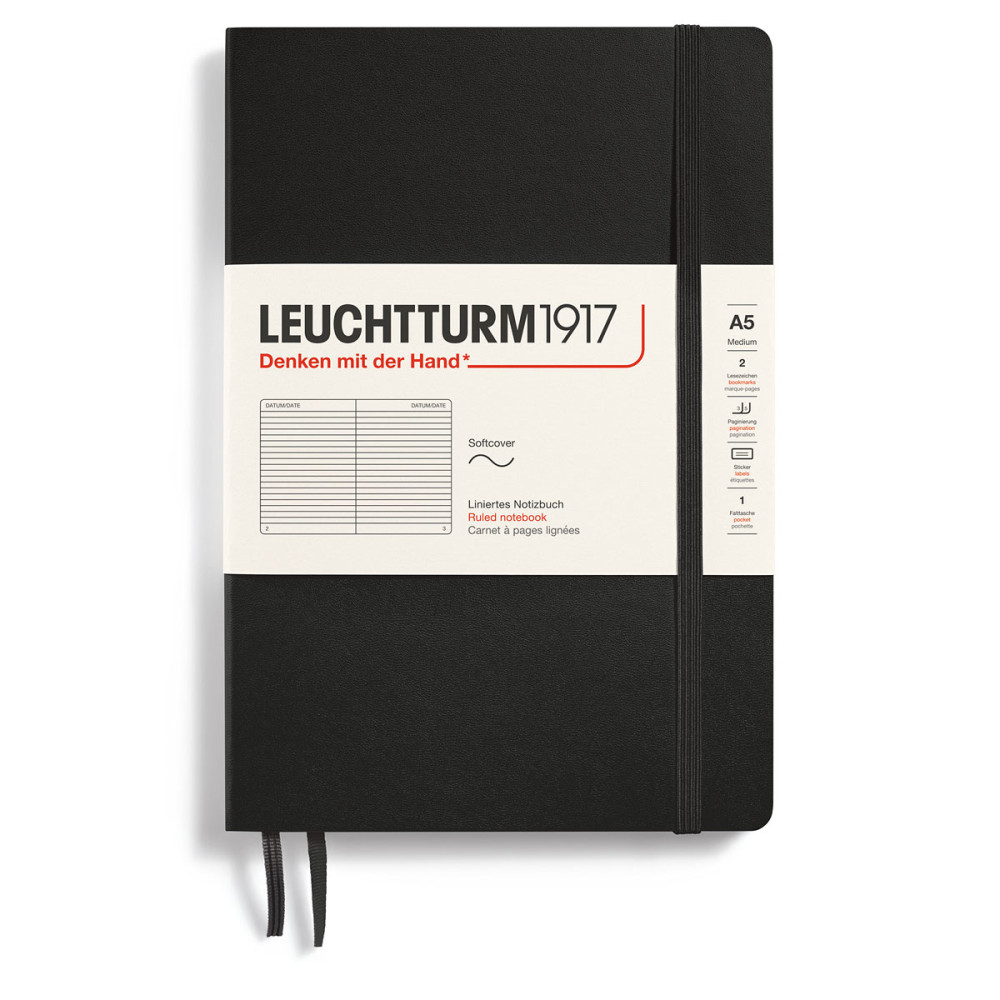 LT NOTEBOOK A5 Soft Ruled Black Leuchtturm1917