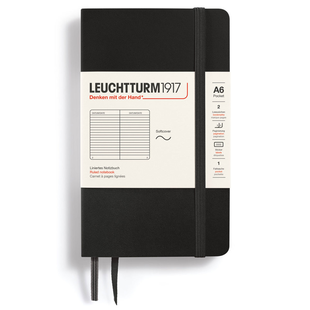 LT NOTEBOOK A6 Soft Ruled Black Leuchtturm1917