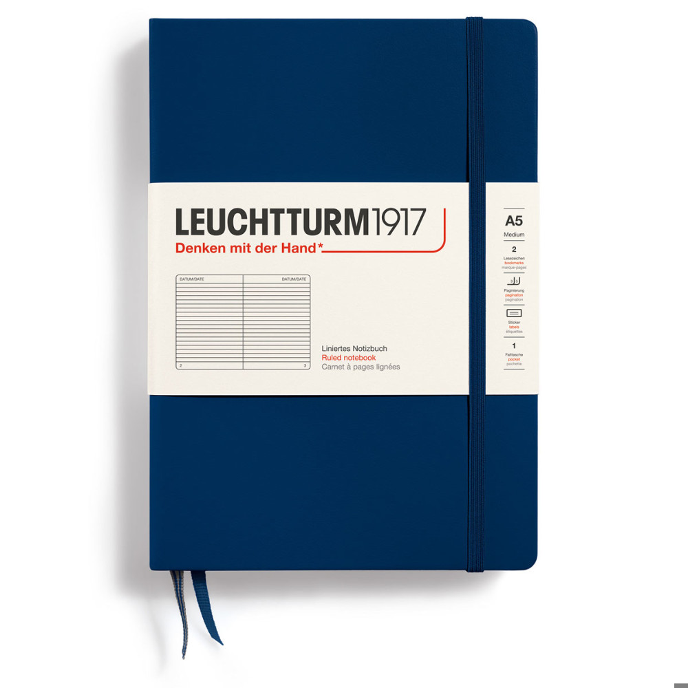 LT NOTEBOOK A5 Hard Ruled Navy Leuchtturm1917