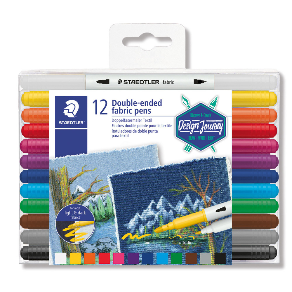 Textilpennor, 12 färger Staedtler A/S