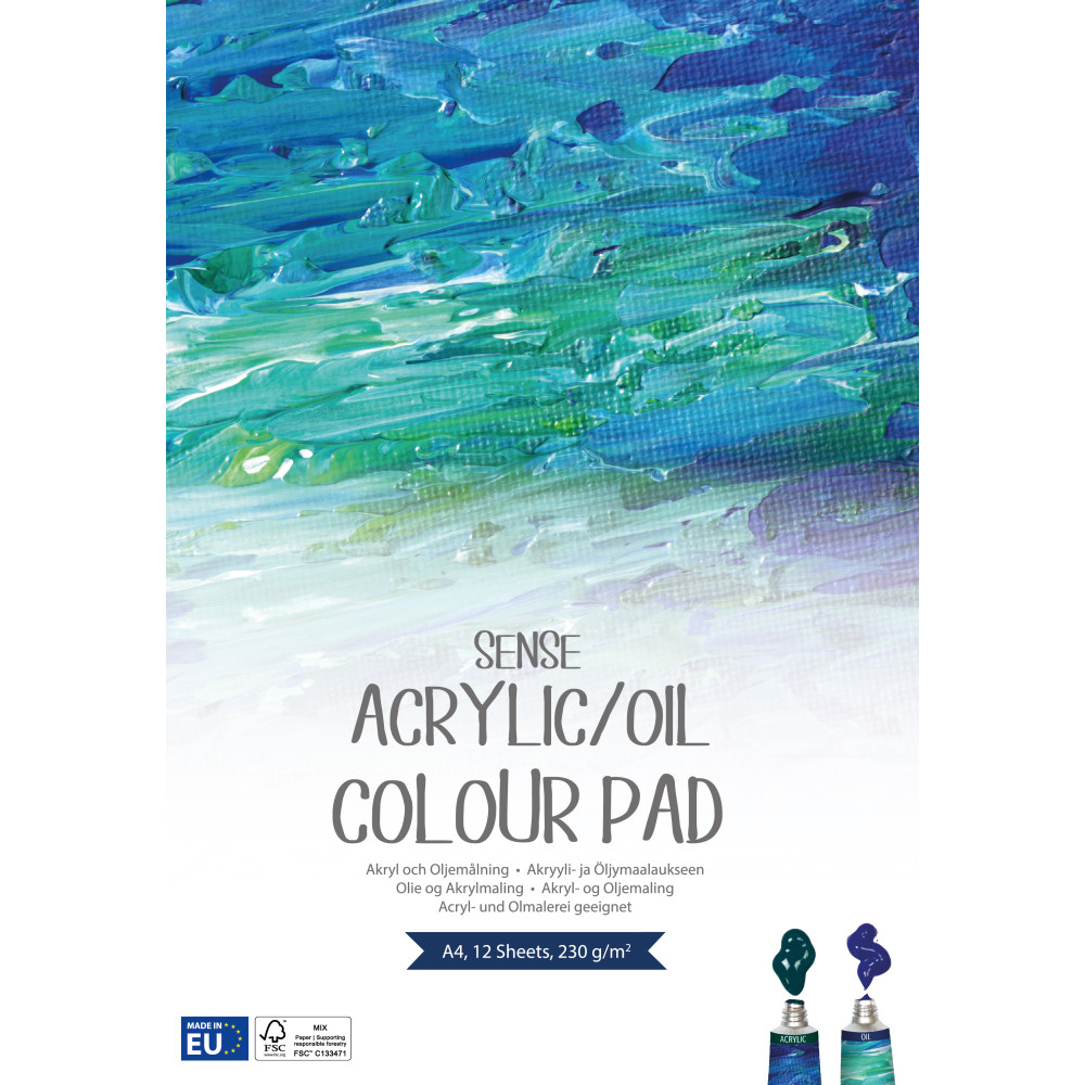 Akryl/Oljeblock FSC A4 12 Blad Sense