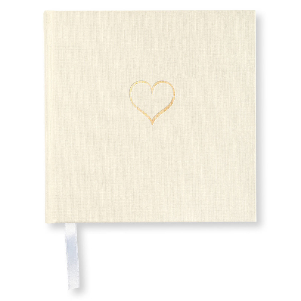 PS BLANK BOOK Heart 185 x 185 Off White Paperstyle