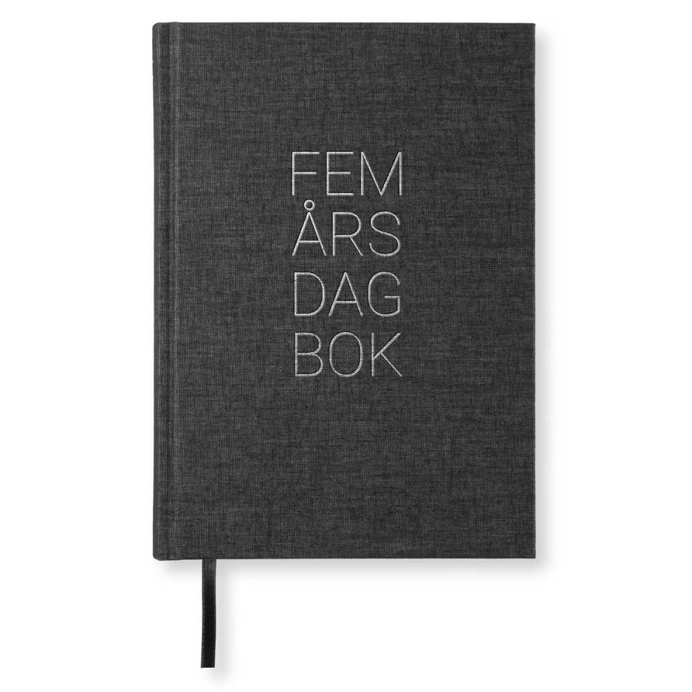 PS 5-ÅRS DAGBOK A5 Transparent Black Paperstyle