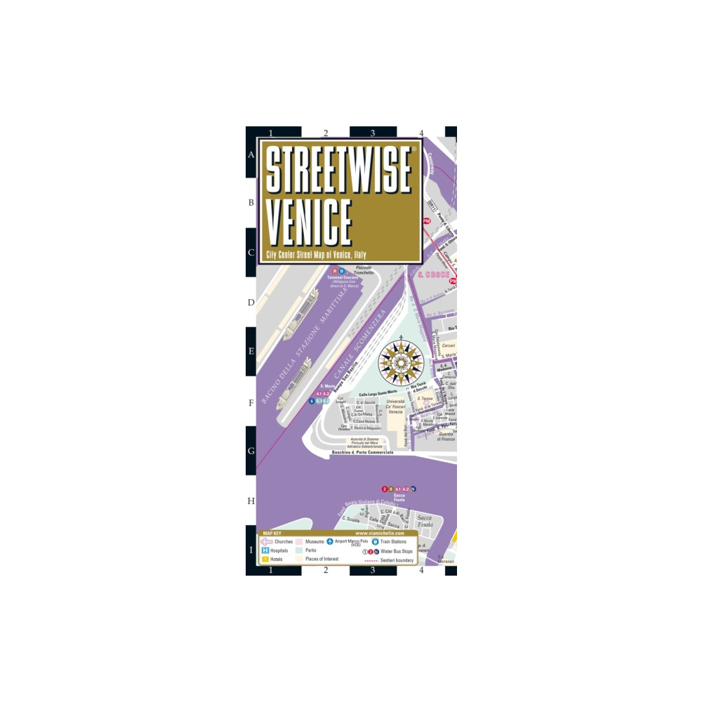 Streetwise Venice Map - Laminated City Center Street Map of Venice, Italy Michelin Editions Des Voyages