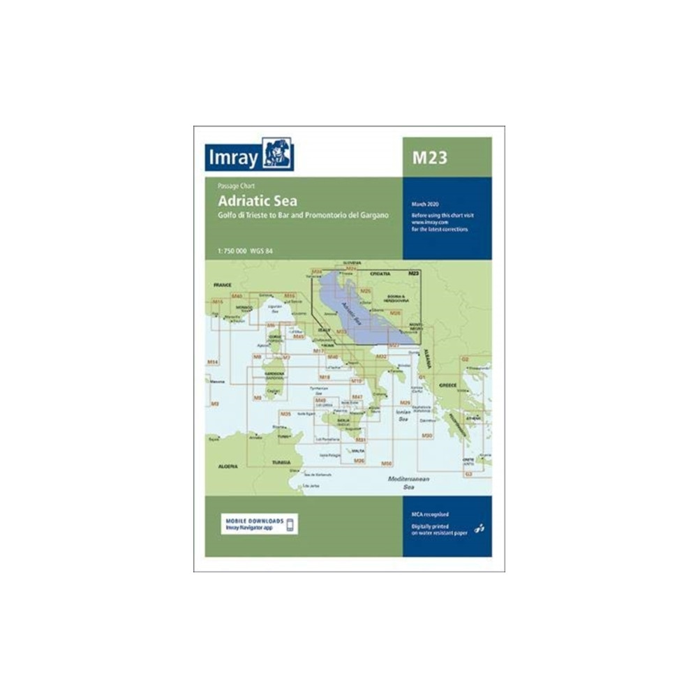 Imray Chart M23 Adriatic Sea Passage Chart Imray, Laurie, Norie & Wilson Ltd