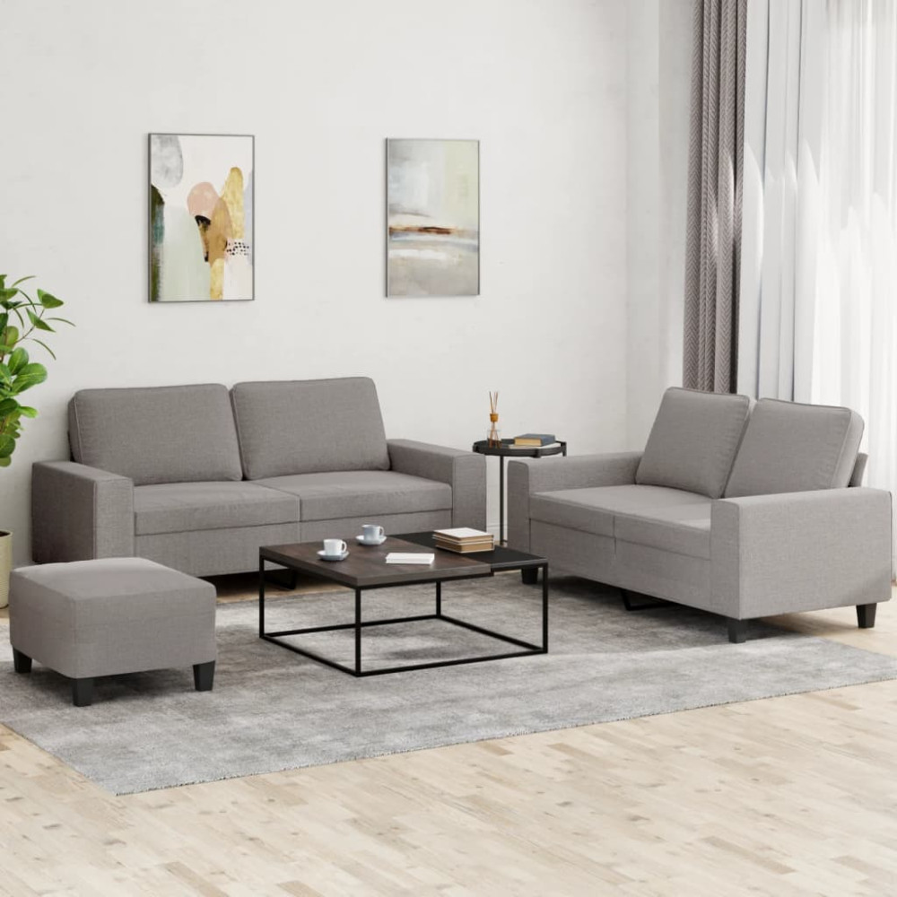 Soffgrupp 3 delar taupe tyg