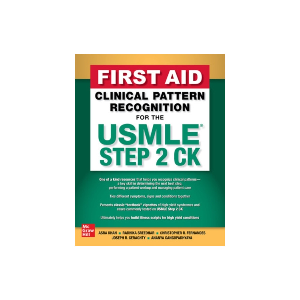 First Aid Clinical Pattern Recognition for the USMLE Step 2 CK (inbunden, english) McGraw-Hill Education