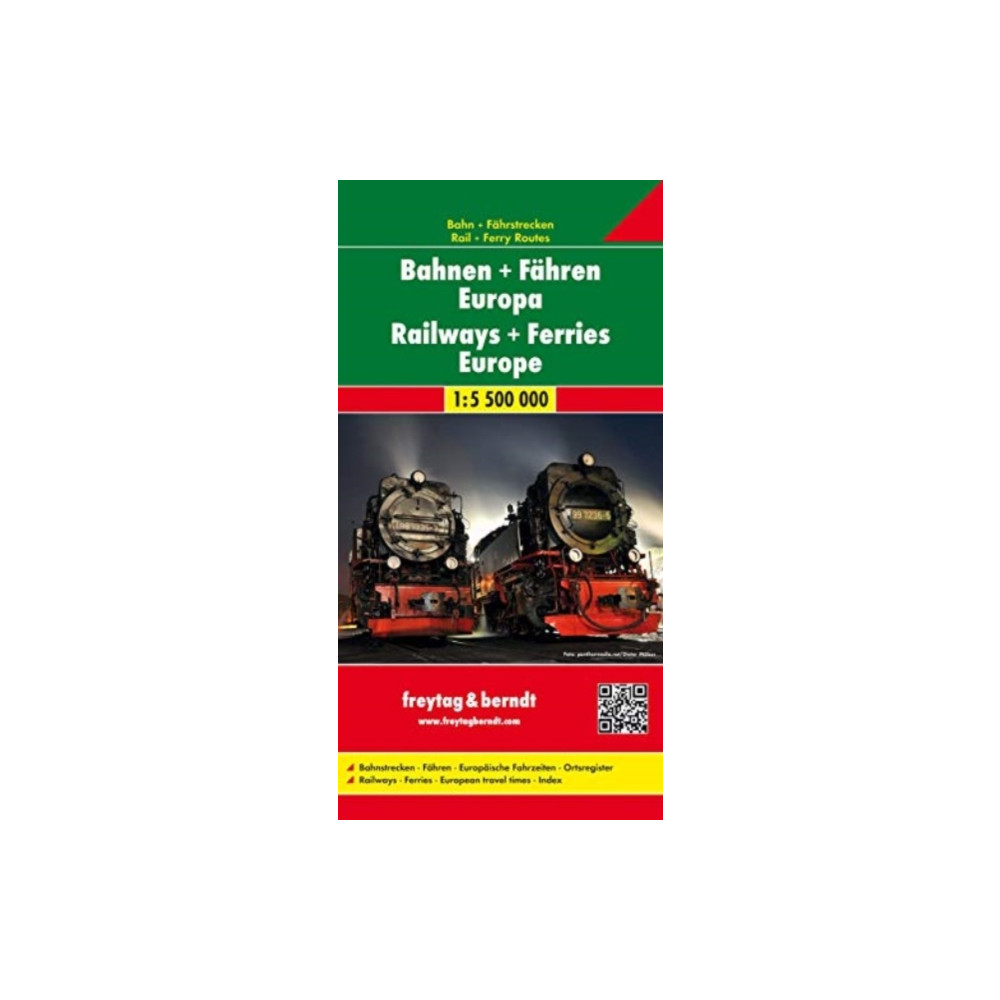 Railway + Ferries Europe, Railway Map Railway & Ferry Map 1:5 500 000 Freytag-Berndt