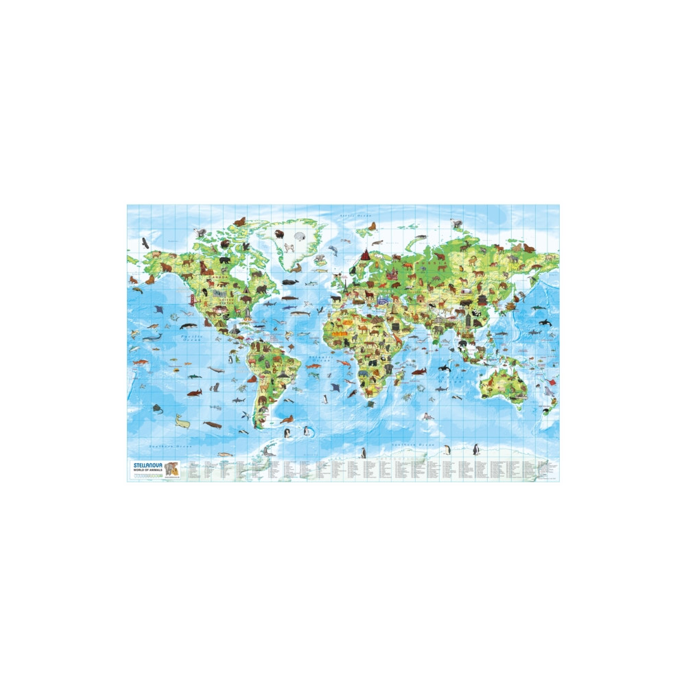 Stellanova International GmbH Children's Wall Map: World of Animals