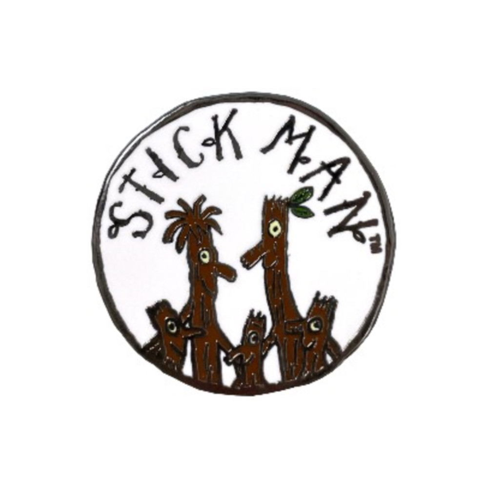 Stick Man Logo Pin Badge Pawprint Family