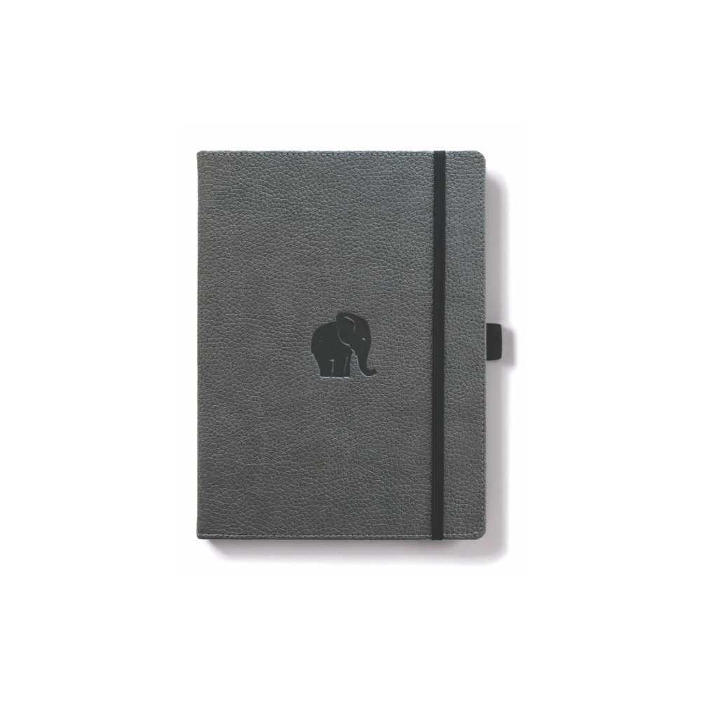 Dingbats A5+ Wildlife Grey Elephant Notebook - Plain