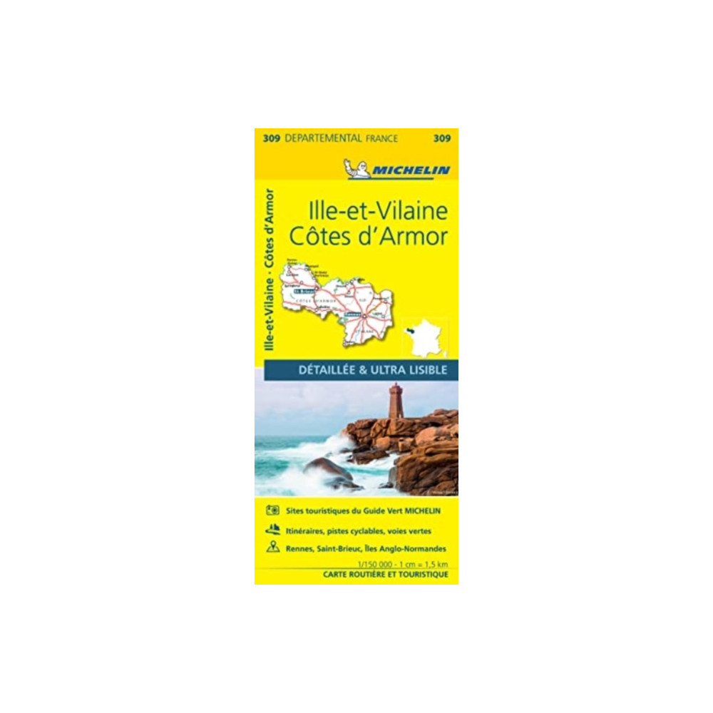 Cotes-d'Armor, Ille-et-Vilaine - Michelin Local Map 309 Michelin Editions Des Voyages