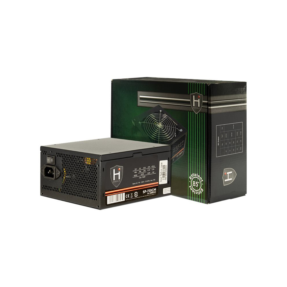 Inter-Tech HiPower SP-750CM strömförsörjningsenheter 750 W 20+4 pin ATX ATX Svart