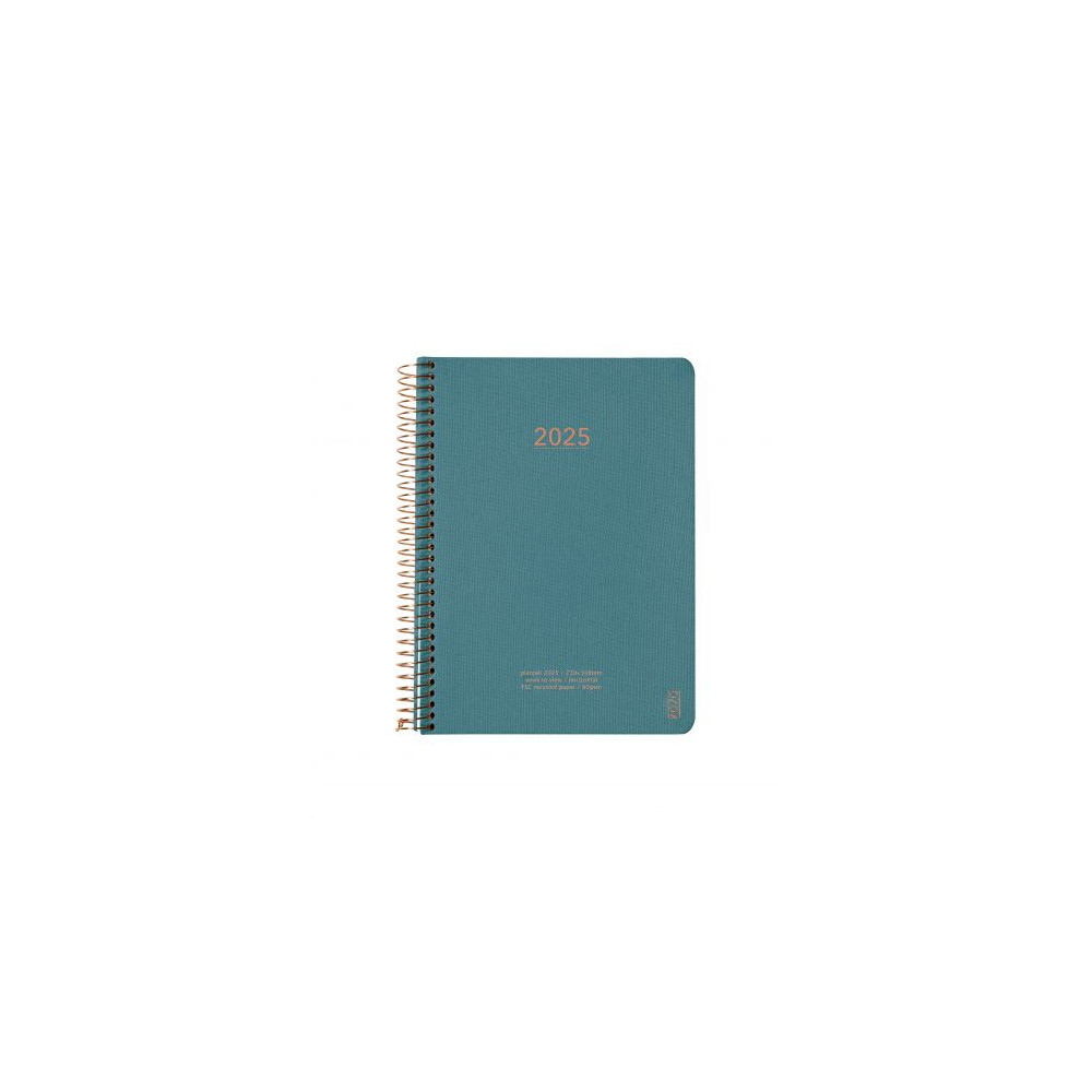 KOZO Kalender 2025 A5 Vecka per uppslag Steel Blue Kozo