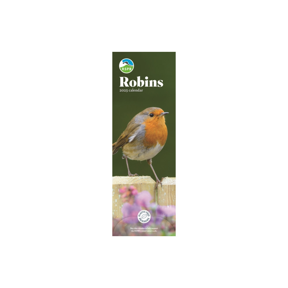 RSPB Robins Slim Calendar 2025 (häftad, english) Carousel Calendars