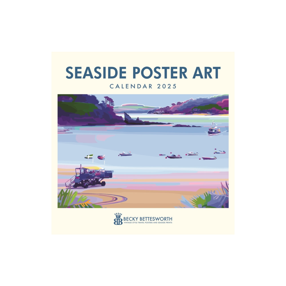 Seaside Poster Art by Becky Bettesworth Square Wall Calendar 2025 (häftad, english) Carousel Calendars