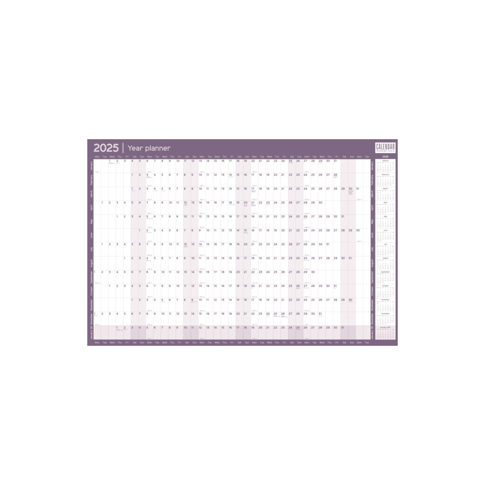 Essential Roll Planner Calendar 2025 (häftad, english) Carousel Calendars