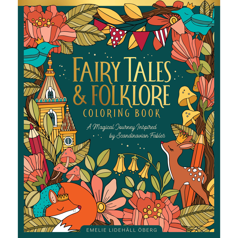 Fairy Tales & Folklore Coloring Book: A Magical Journey Inspired by Scandinavian Fables (inbunden, english) Emelie Lidehäll Öberg