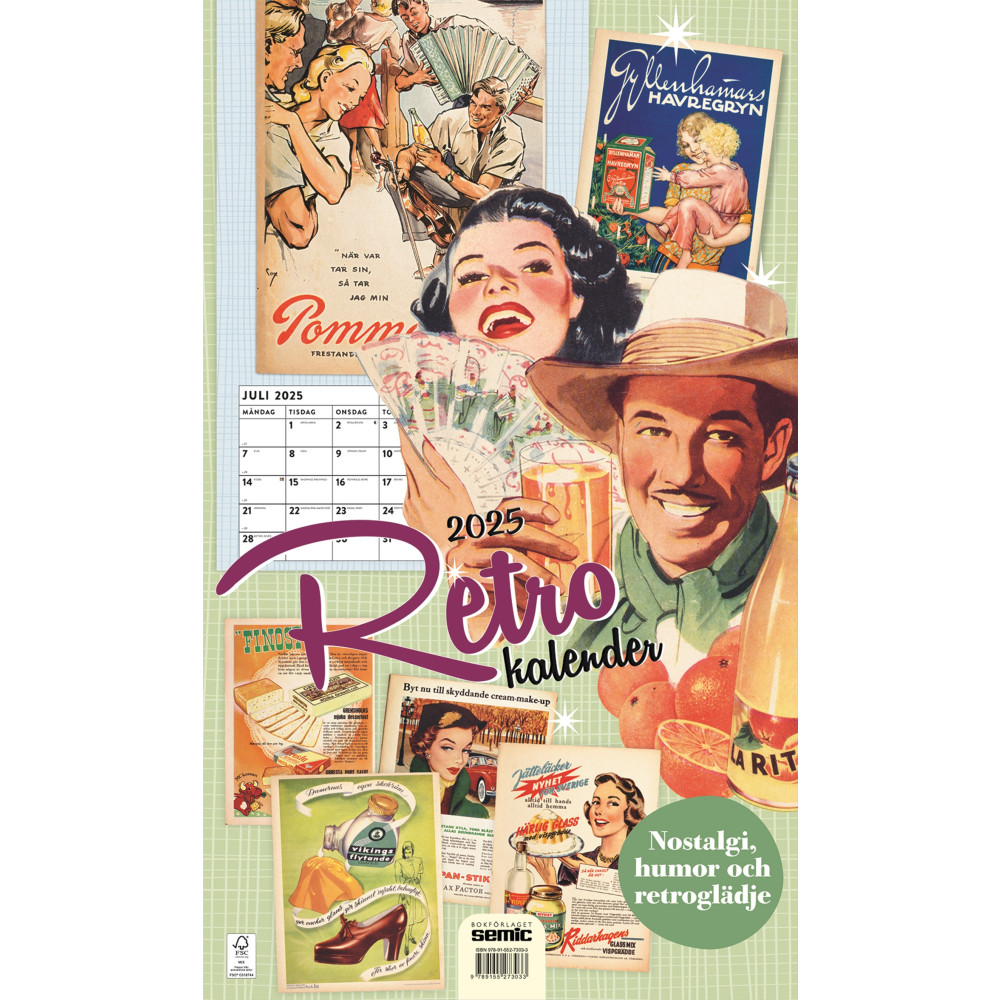 Retrokalender 2025 (bok, spiral) Bokförlaget Semic