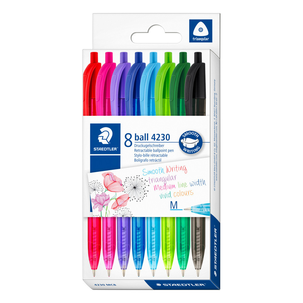 8p kulspetspennor i kartong sorterade färger Staedtler A/S