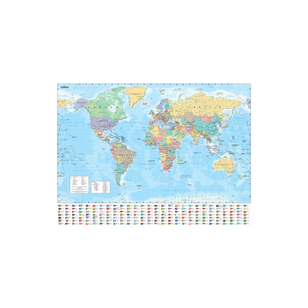 Collins World Wall Paper Map HarperCollins Publishers