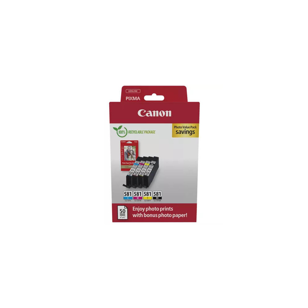 Ink 2106C006 CLI-581 Multipack + Paper