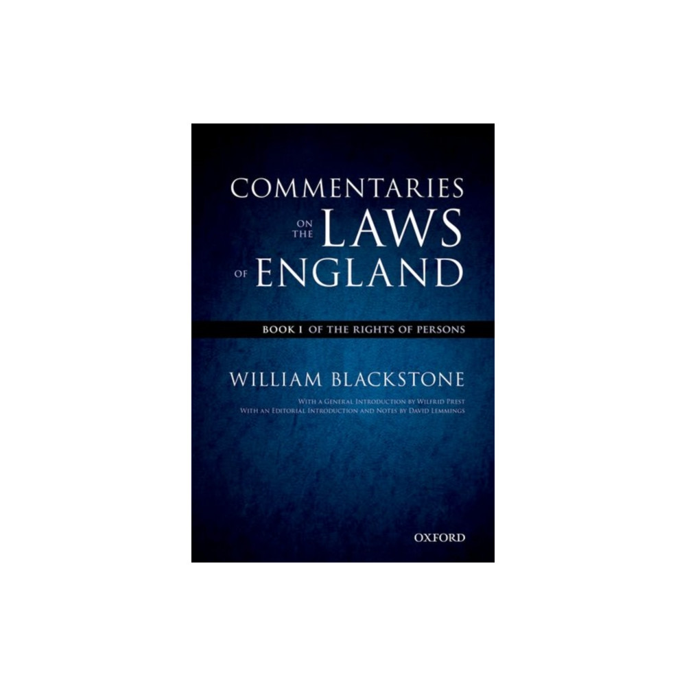 The Oxford Edition of Blackstone's: Commentaries on the Laws of England (häftad, english) Oxford University Press