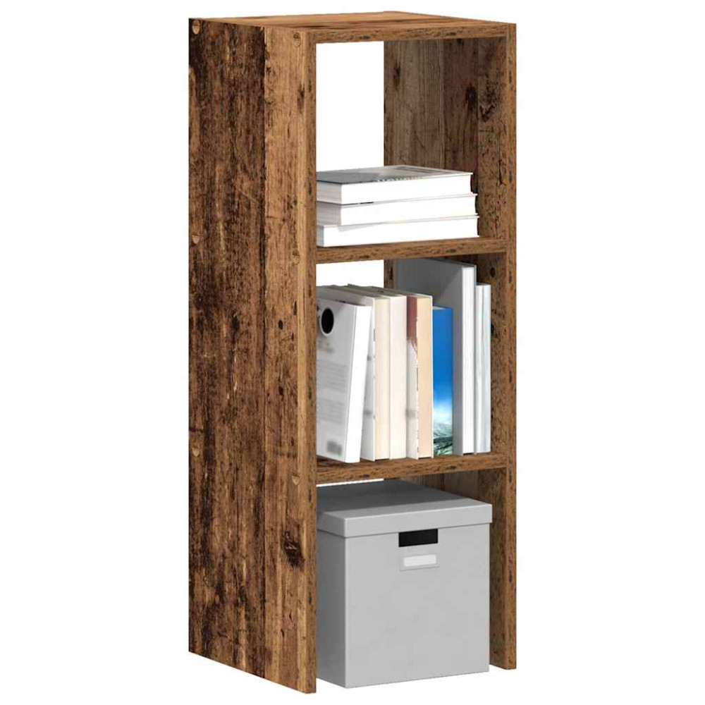 Bokhylla stapelbar åldrat trä 30x30x80 cm konstruerat trä
