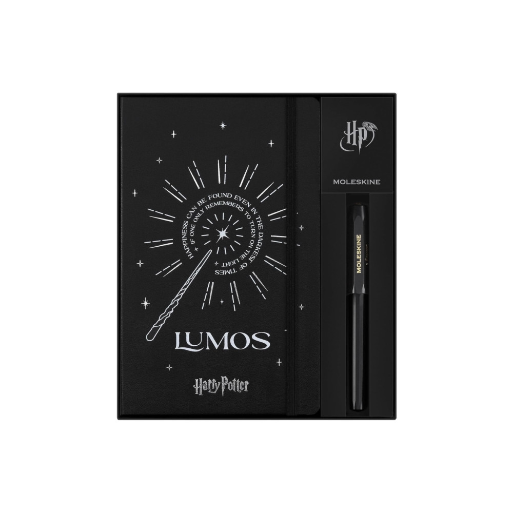 Moleskine Moleskine Ltd. Ed. Harry Potter Themed Bundle: Large Ruled Lumos Notebook & Kaweco Roller Pen