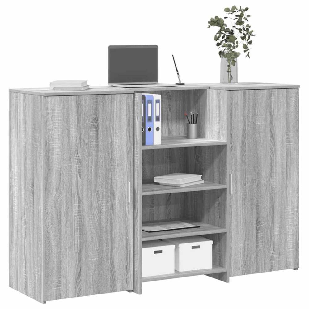 Receptionsdisk grå sonoma 155x50x103,5 cm konstruerat trä
