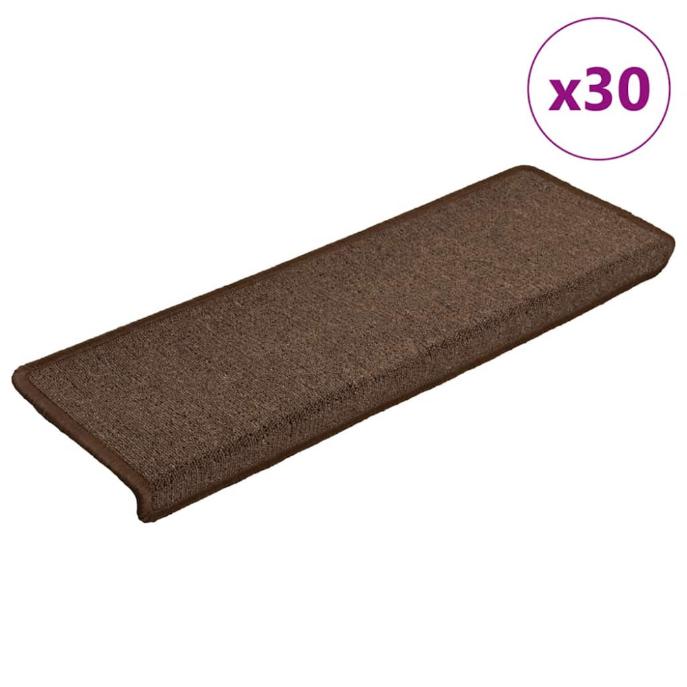 Trappmattor 30 st 65x21x4 cm kaffebruna rektangulära kanter