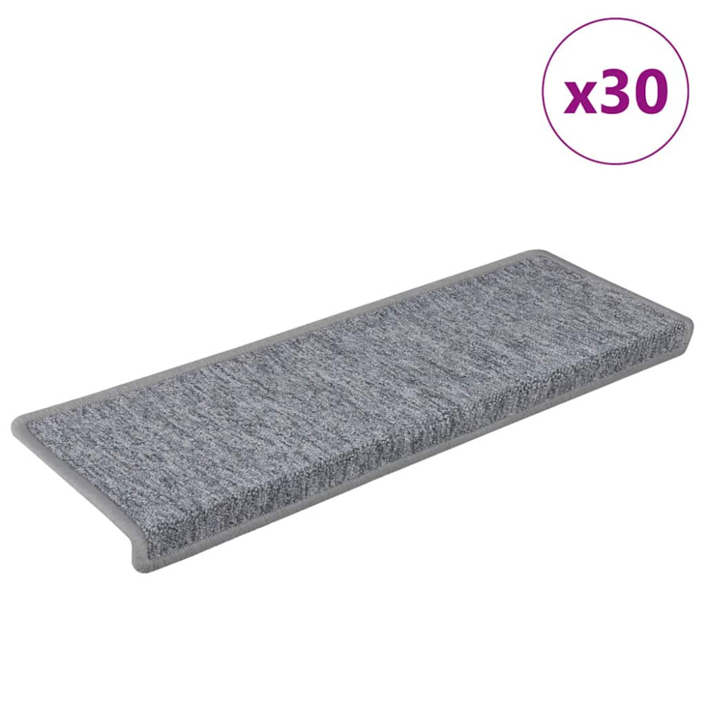 Trappmattor 30 st 65x21x4 cm ljusgrå rektangulär kant
